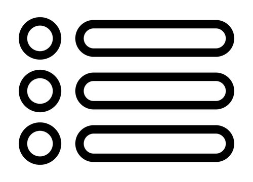 Bulleted list line icon. Bullet points, content organization, user interface elements, navigation layout