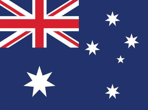 Australia flag vector illustration featuring the iconic southern cross stars and blue red white colors
