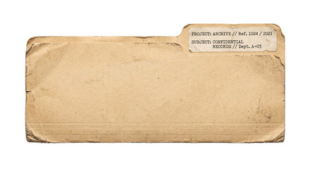 Vintage manila folder labeled confidential records for project archive © Sapphire