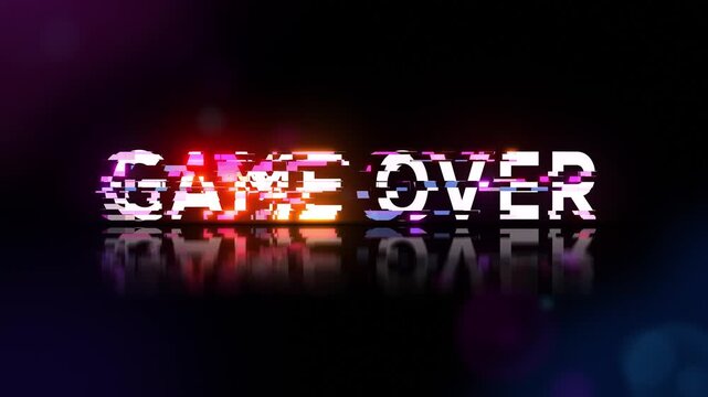 Game Over Glitch Text Animation