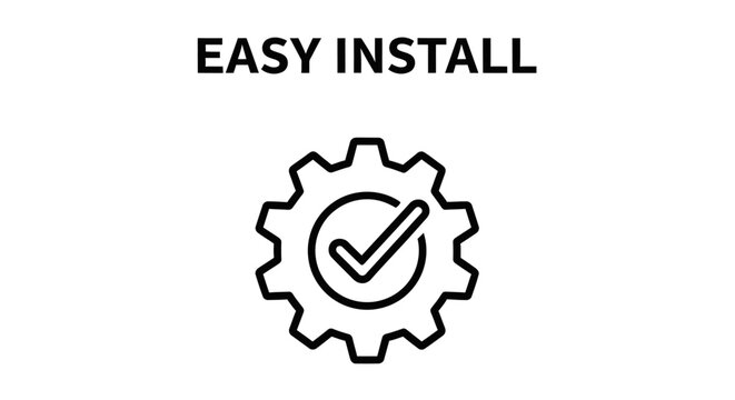 Easy install gear icon with checkmark