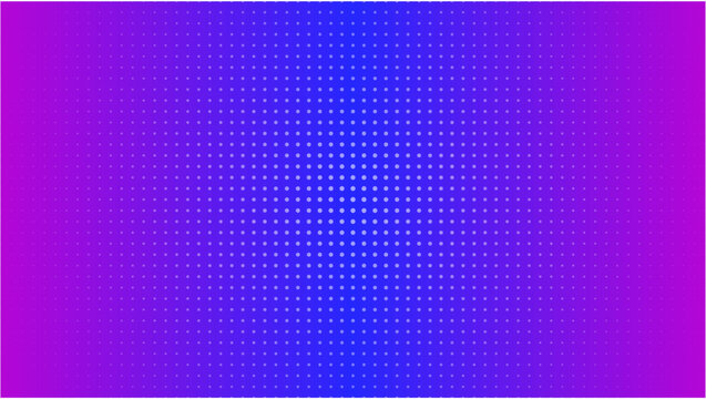 Vibrant purple halftone background vector, neon blue pop art dot pattern, retro comic book style gradient texture for digital marketing