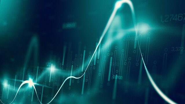 Stock exchange trading chart showing price movement over time with focus on data trends