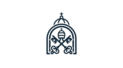 Religious emblem with papal tiara and crossed keys. © enla99