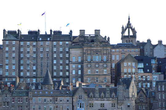 Edinburgh skyline on a white background