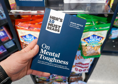 HBR's Must Reads book on mental toughness displayed in store