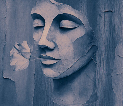 Frau mit Rose