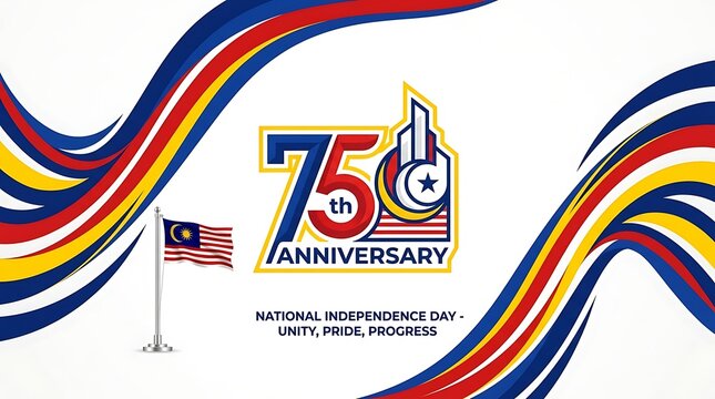 Celebratory 75th Anniversary Logo with Malaysian Flag