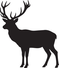 Fototapeta premium Silhouette of a Deer Standing in Nature Under Bright Light,Generative AI