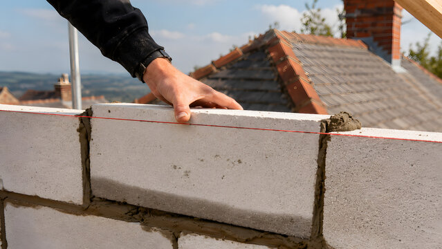 Aerated Concrete Block Wall Alignment