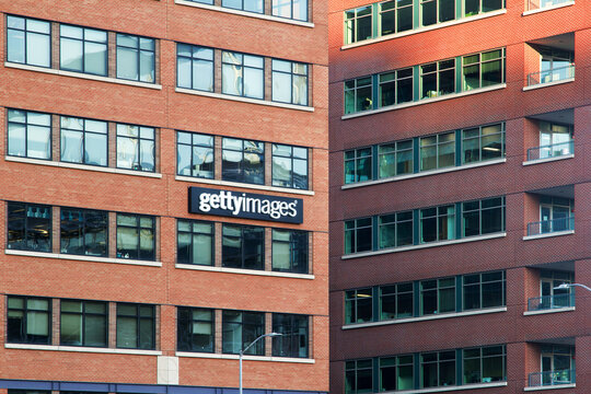 Seattle, Washington, USA - 01, June, 2019: The headquarters Office building of Getty Images in Seattle, Washington, United States. Getty Images, Inc. is a visual media company.