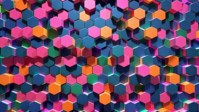 Abstract colorful bubble particles motion animation loop