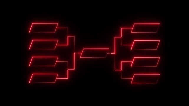 Team Tournament bracket. sports Tournament Bracket Concept. Tournament bracket icon with neon glow effect. 4k video animation