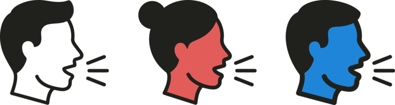 Vector illustration of three people talking