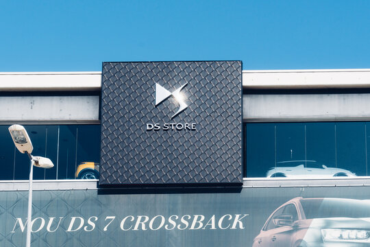 Barcelona, Spain-June 30, 2026. Ds store building with ds 7 crossback sign