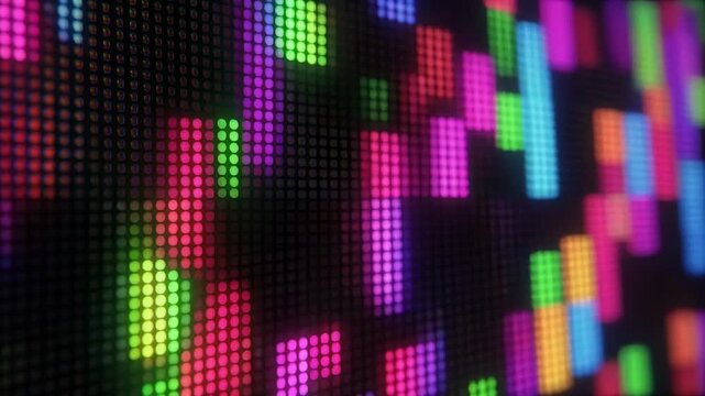 Abstract digital art with vibrant pixelated color transitions and motion blur