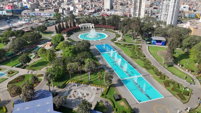 La Reserva Park In Lima Metropolitan Region Peru. Famous Botanical Garden Showing The Around The City. District Skyline. Cities Of The World Landscape. Lima metropolitan region.