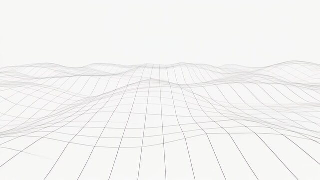 Abstract geometric wireframe animation with flowing lines