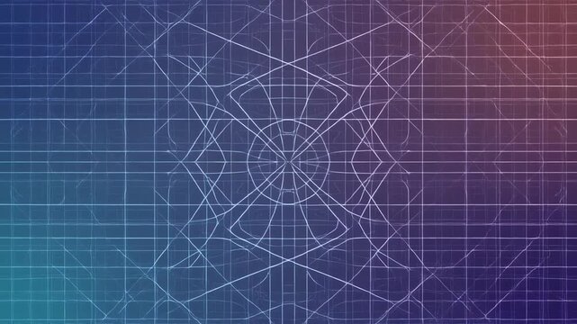 Abstract geometric wireframe animation with glowing nodes