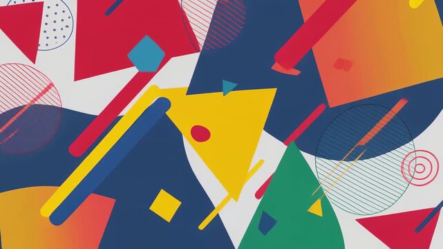 abstract geometric pattern motion animation colorful shapes