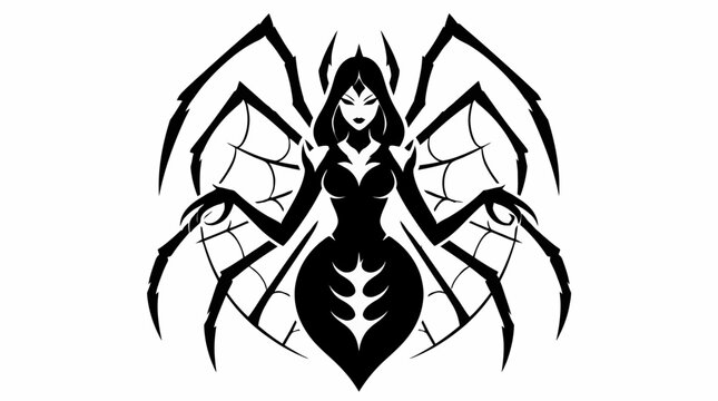 Massive spider queen fantasy creature vector design