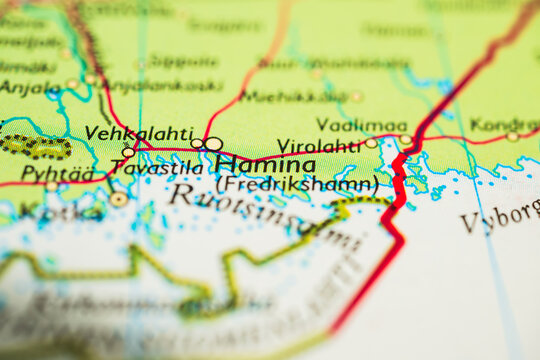 Hamina and surrounding eastern Finland coastal areas on map.