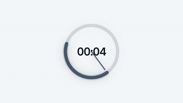 Ten Second Stopwatch Count Up Timer with Gray Radar Sweep Ring