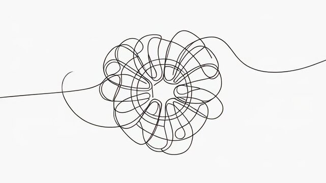 Abstract ink drawing animation evolving into complex patterns
