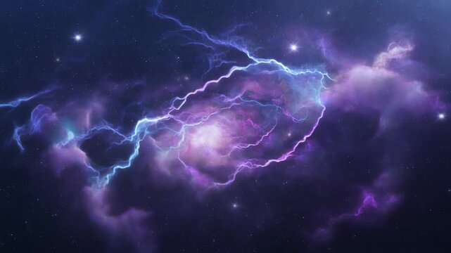 Abstract purple cosmic smoke swirling motion timelapse