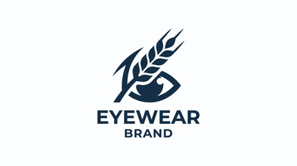 Eye shape formed by wheat stalk eyewear logo. © Anggii