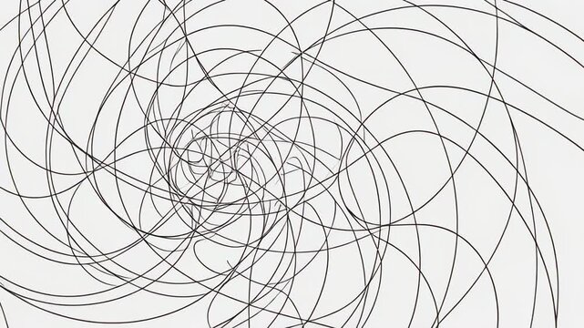 Abstract white lines animation on black background