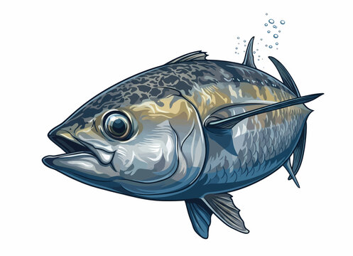 tuna fish vector illustration isolated on white background