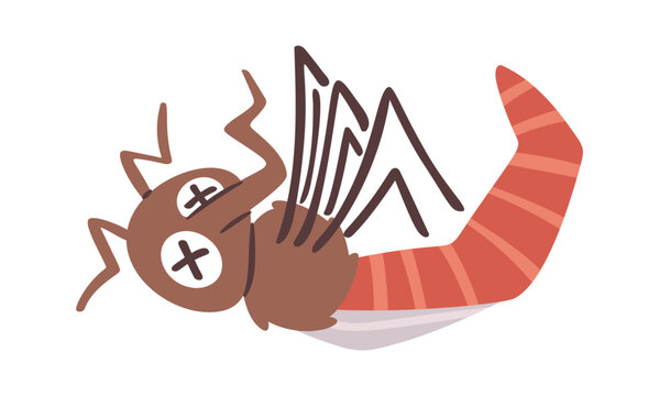 Mosquito Dead Pest Control Cartoon