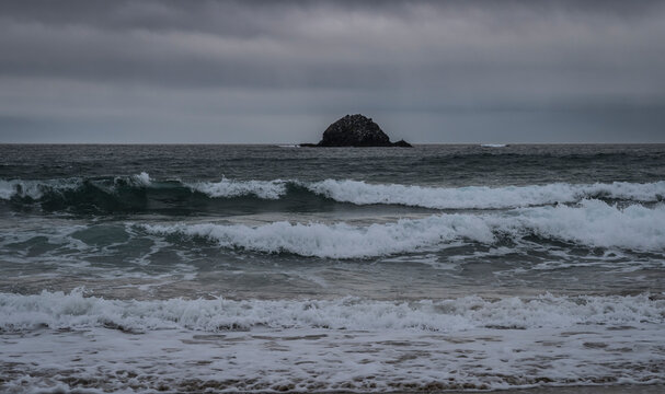 Stormy seaside on the atlantic coast of france.