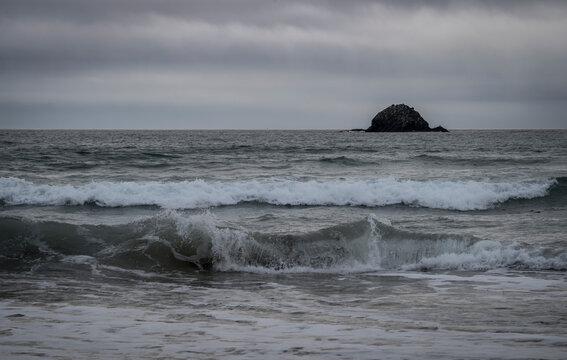 Stormy seaside on the atlantic coast of france.