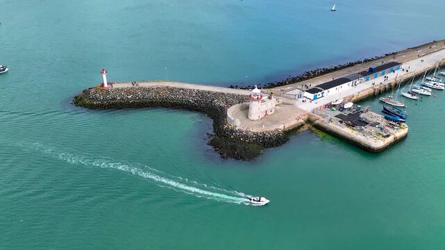 Aerial view of Howth, an Irish village on the Howth Peninsula, east of central Dublin