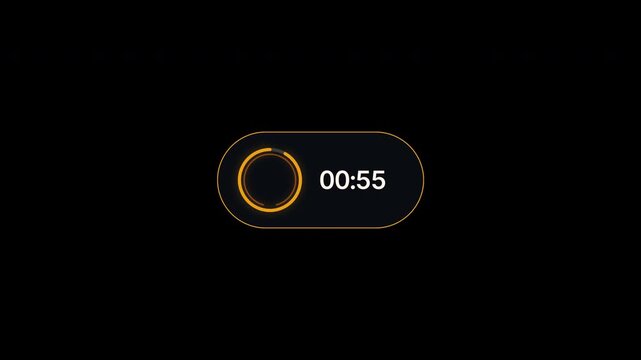 One Minute Livestream Countdown Timer with Amber Double Track Ring