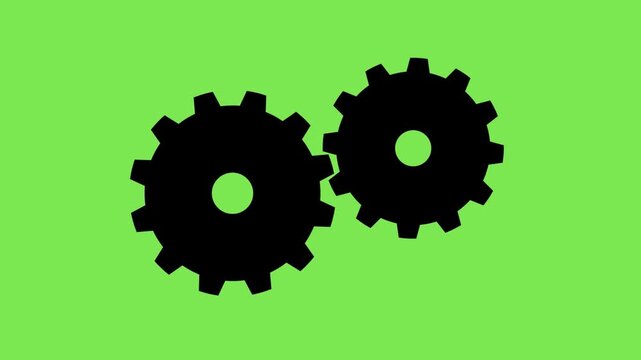 Seamless Looping Animation of Rotating Mechanical Gears: Automotive Transmission Gearbox Pinion and Meshing Teeth on Clean Black Background
