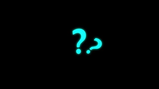 Question mark icon animation. pop up question mark flat and alpha looping question mark . 4k quality Question mark animation..