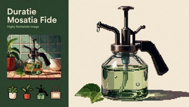 Digital illustration duratie mosatia fide type liquid soap dispenser made glass has black handle spout placed
