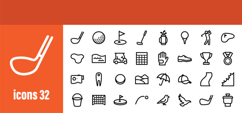 Golf Club and Equipment Icons