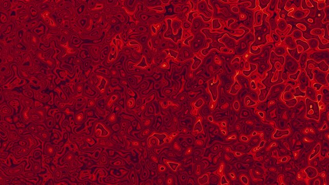 A vivid abstract background featuring flowing red liquid textures with organic shapes