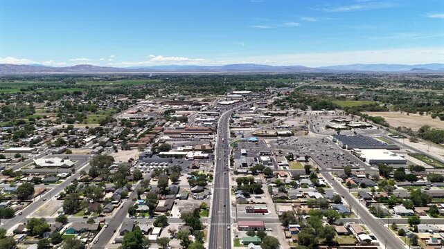 Fallon Nevada - Aerial View of Highway 50 & 95 in Fallon NV Facing West Towards Reno