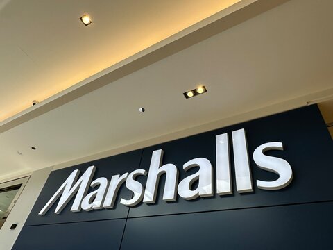 Marshalls, Interior of Prairie Mall with retail storefronts and shopping corridors in Grande Prairie. July 5, 2026. Alberta, Canada. Editorial use only.