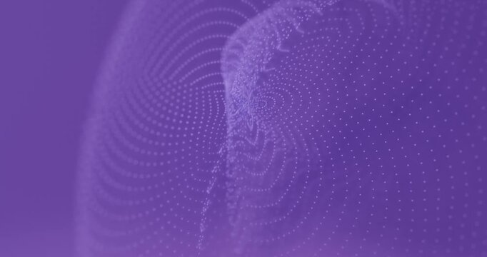 Abstract purple dotted wave background looping 3d render animation