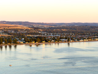Fototapeta premium Sunrise light over beautiful Encounter Bay on the Fleurieu Peninsula in South Australia