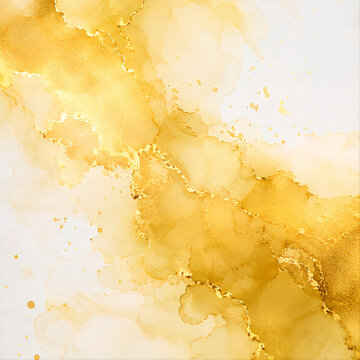 Elegant gold watercolor abstract background with soft fluid patterns