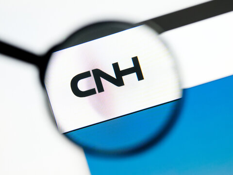 Milan, Italy 2026, 5 Jul Closeup of CNH Industrial website page on a laptop screen. Focus on CNH Industrial logo under a magnifying glass.