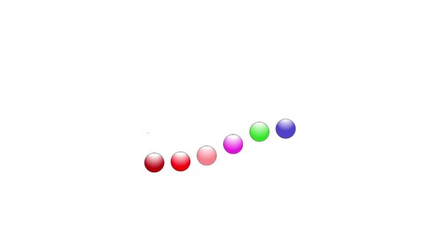 Colorful Bouncing Balls Abstract Animation on Clean White Background