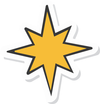 Yellow sparkle star sticker icon